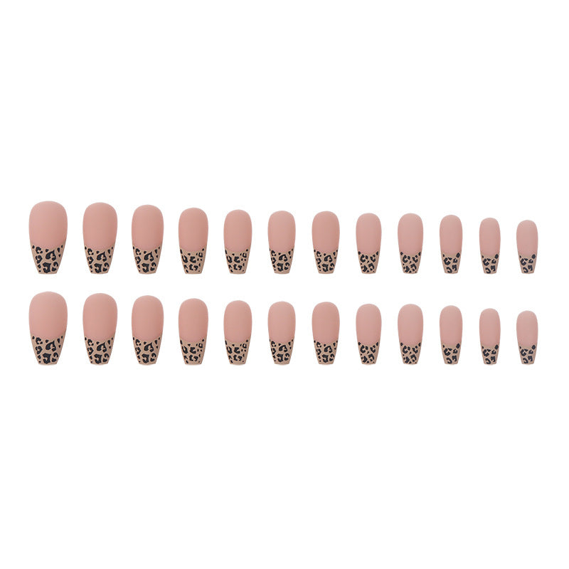 Leopard Print French Tip Press-On Nails Bowlift