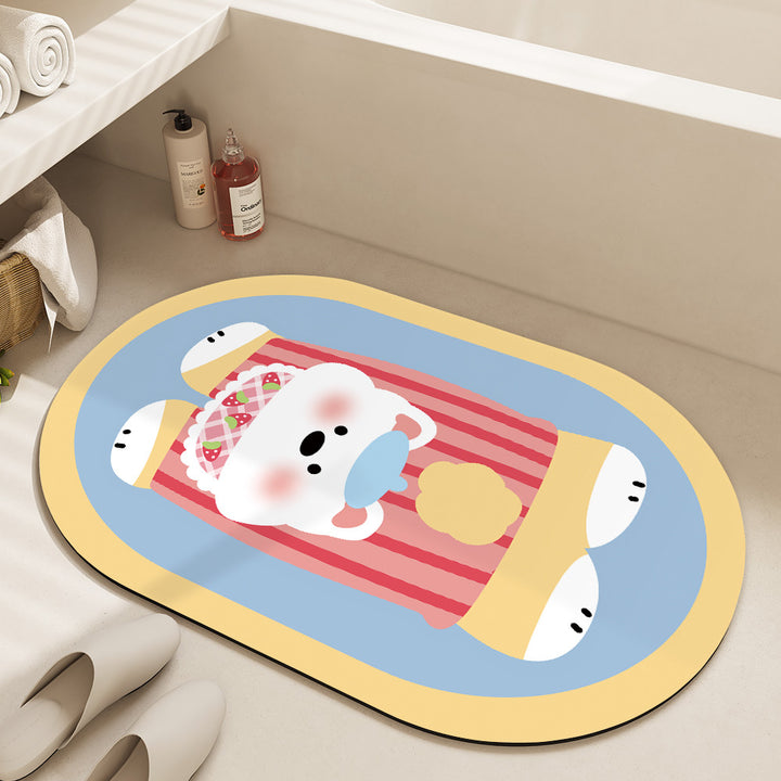 Cute Cartoon Dog Bath Mat Bowlift