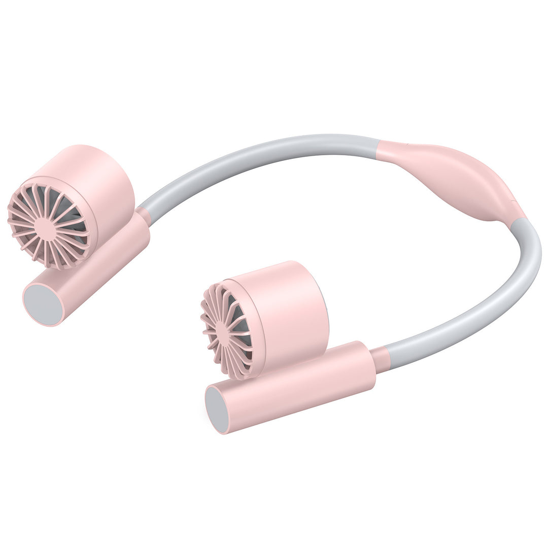 Cooling hands-free dual-head wearable neck fan with adjustable tilt silent brushless motors Bowlift