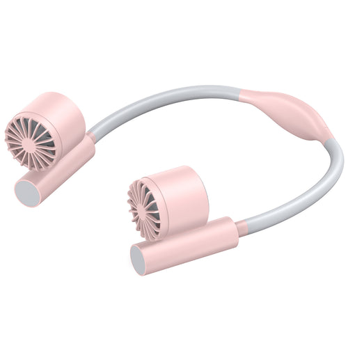 Cooling hands-free dual-head wearable neck fan with adjustable tilt silent brushless motors Bowlift