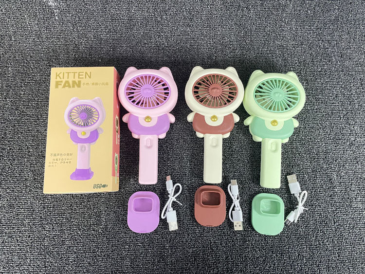Unisex Portable Mini Hand Fan in Cute Cat Design Bowlift