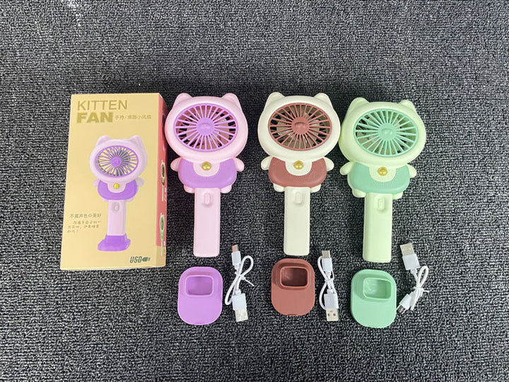 Unisex Portable Mini Hand Fan in Cute Cat Design Bowlift