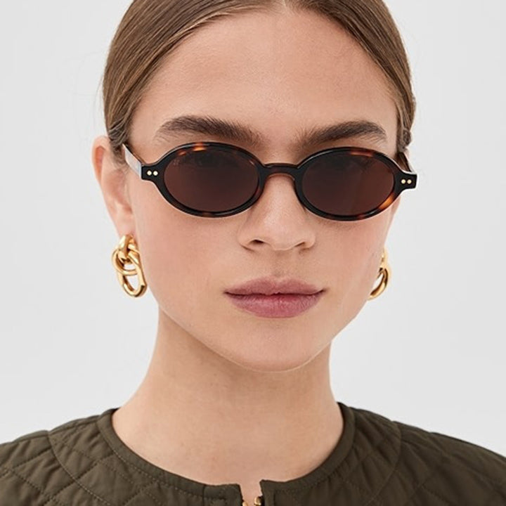 Ladies fashionable oval-shaped sunglasses with fancy frame Bowlift