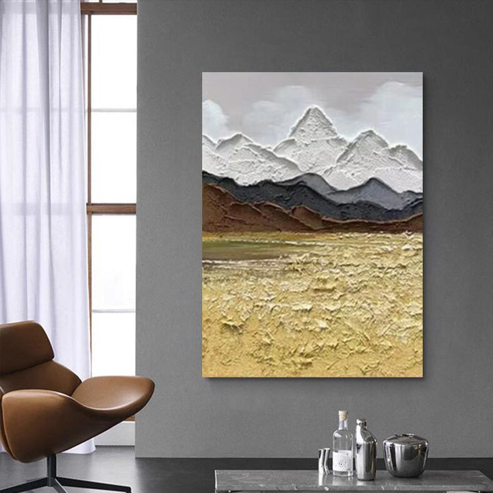 Contemporary Textured Mountain Landscape Artwork