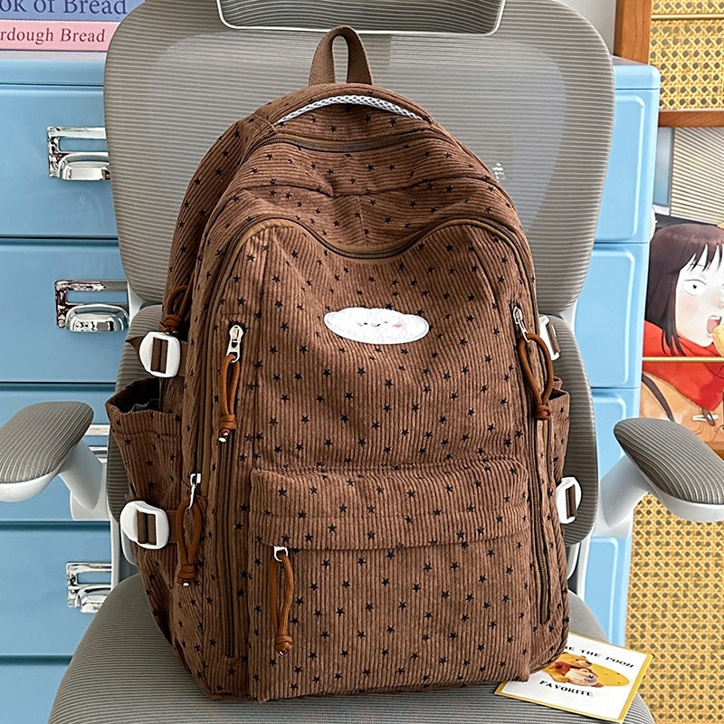 Corduroy Multi-Pocket Backpack