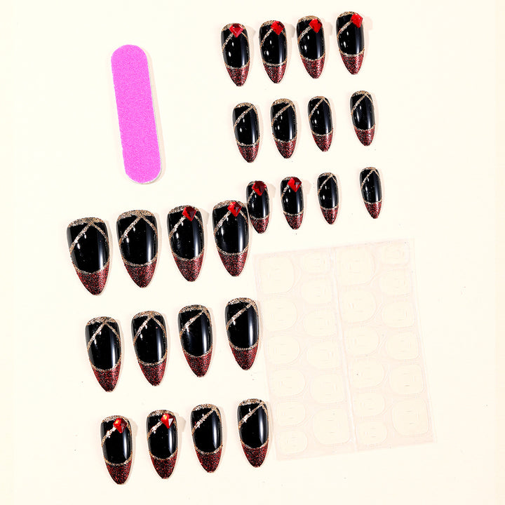 Stiletto Nail Art Extensions with Gem Accents Bowlift