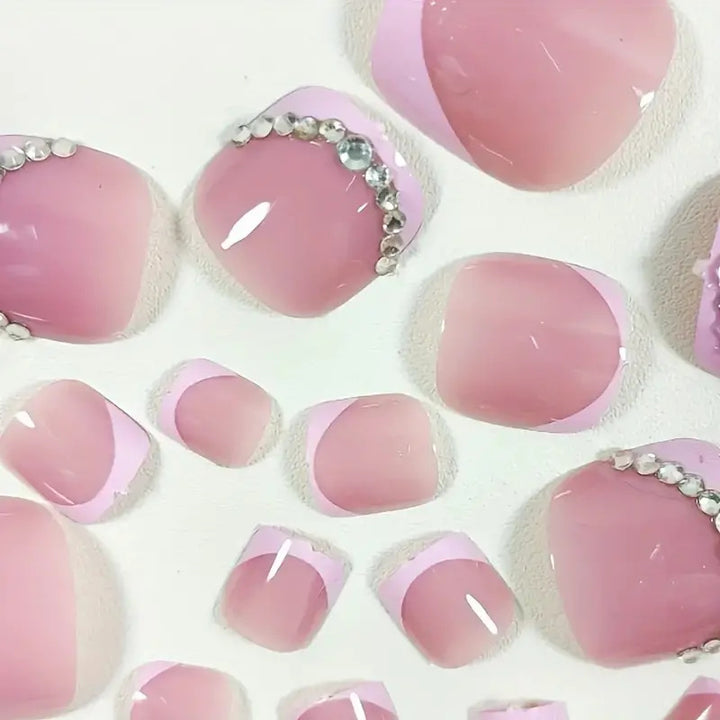 Elegant Rhinestone-Accented Pedicure Bowlift