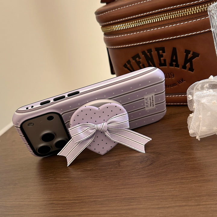 Heart-shaped cosmetic box with bow motif Bowlift