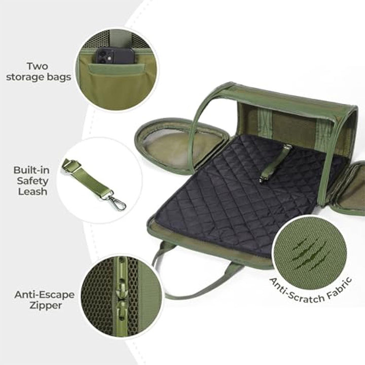 Transport box for pets with breathable mesh inserts Bowlift