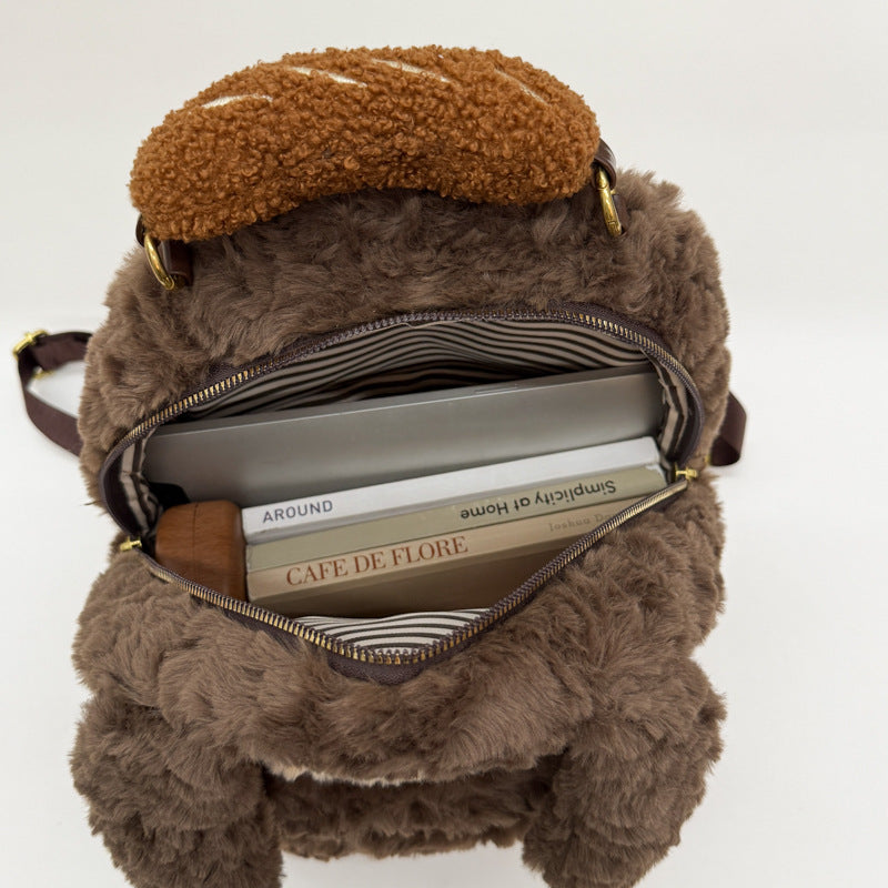 Plush Backpack in Dog Design Bowlift