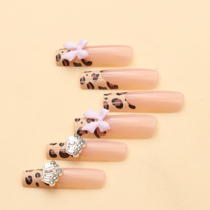 Animal Print Glam Press-On Nails Bowlift