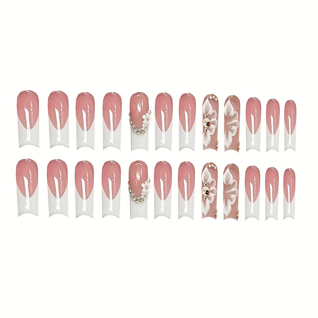Decorative Artistic Press-On Nail Set Bowlift