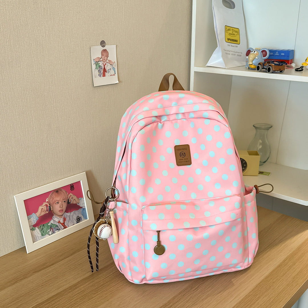 Casual Polka Dot School Backpack