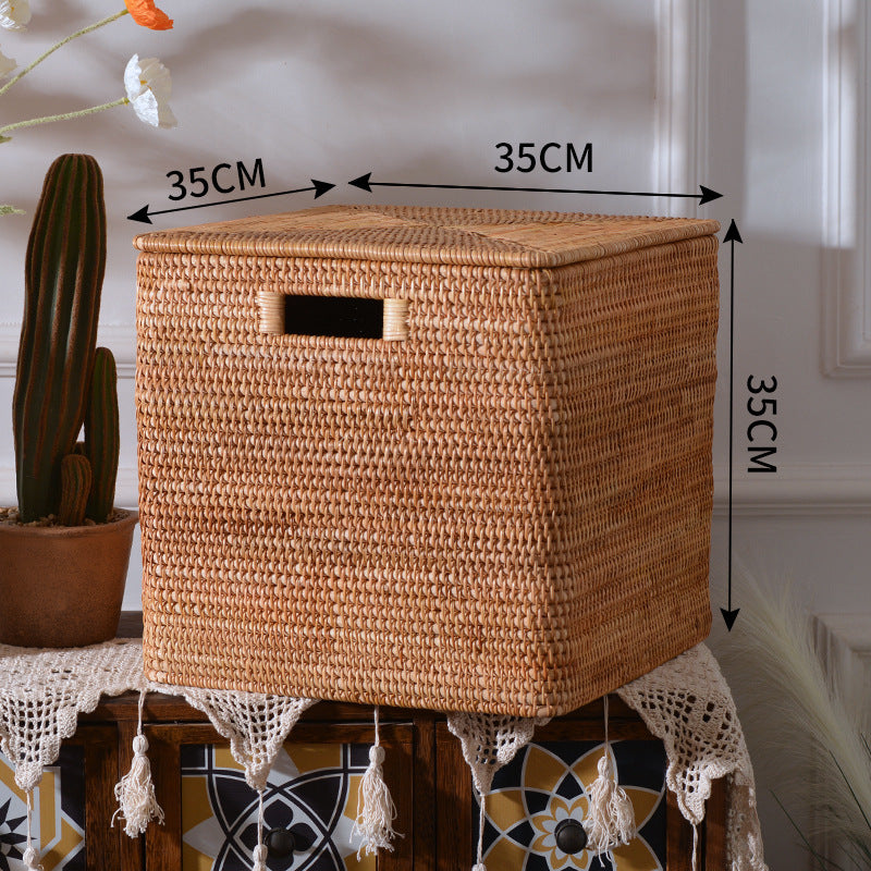 Women rectangular rattan storage basket Bowlift