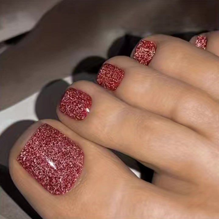 Glittering toenail art Bowlift