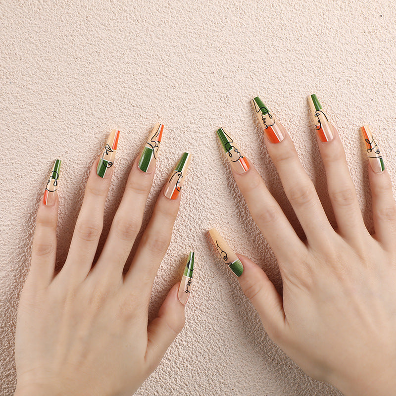 Creative line design artificial nails Bowlift