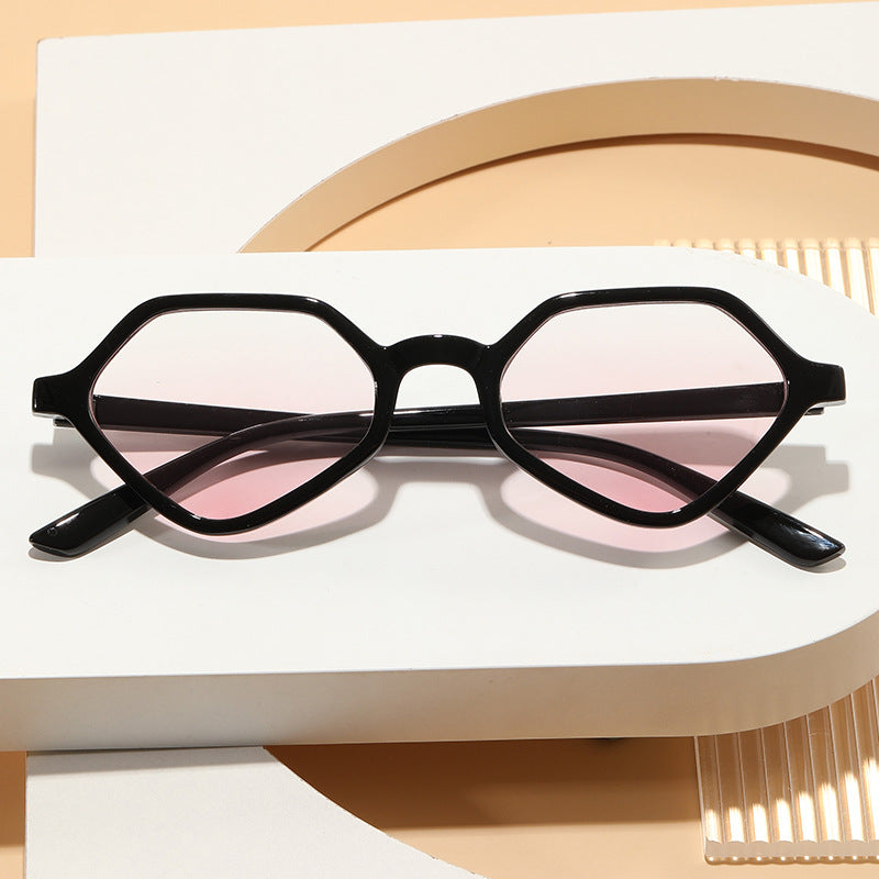 Women's Geometric Design Sunglasses with Mirrored Lenses Bowlift