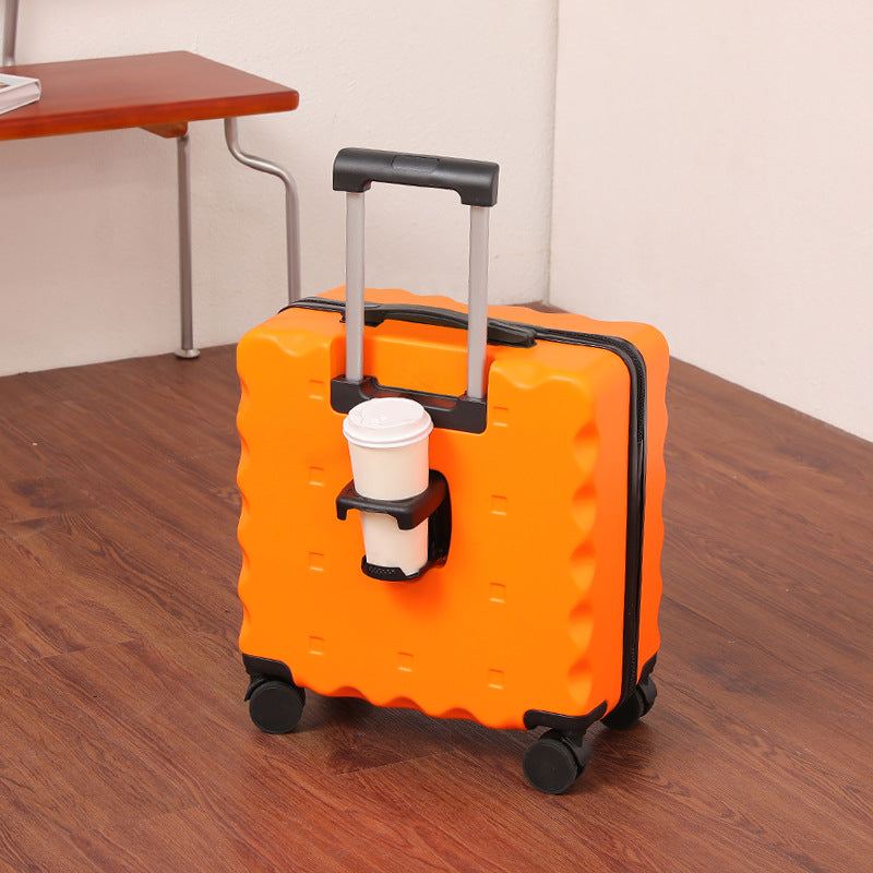 Compact Beverage Holder Rolling Suitcase Bowlift