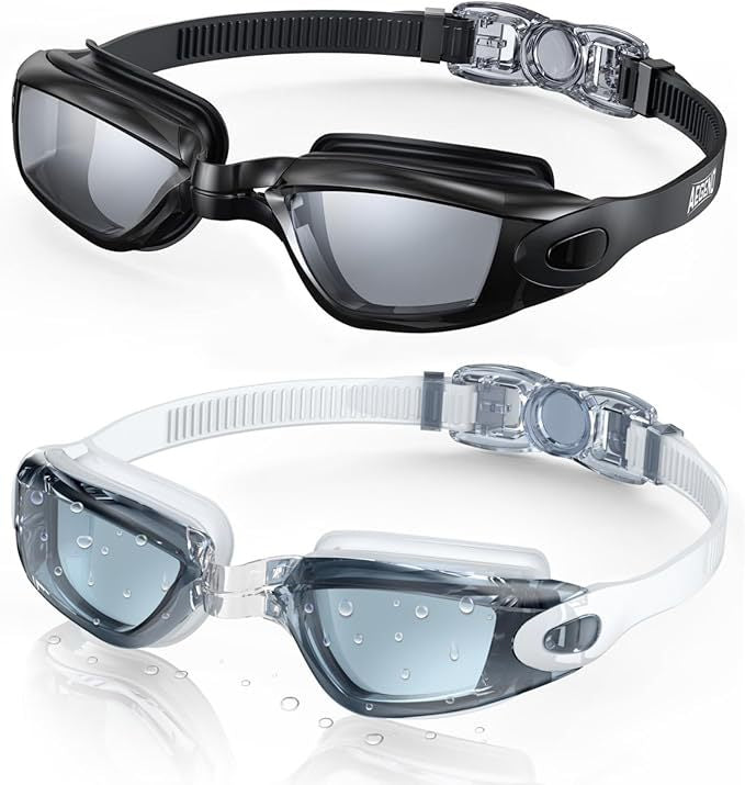 Swim goggles with adjustable head strap and anti-fog technology Bowlift