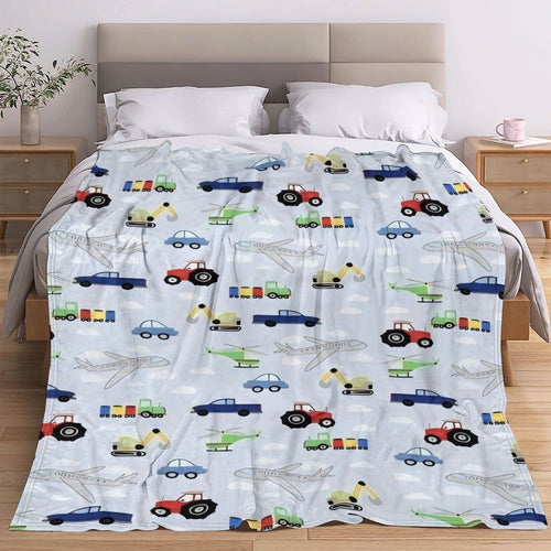 Cartoon-Themed Fleece Blanket