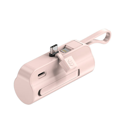 Portable charger with integrated charging cable and ergonomic design Bowlift