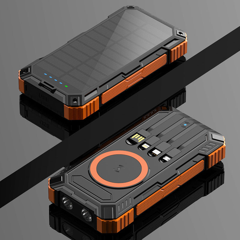Robust Solar Power Bank with Wireless Charging Function and Safety Light Bowlift