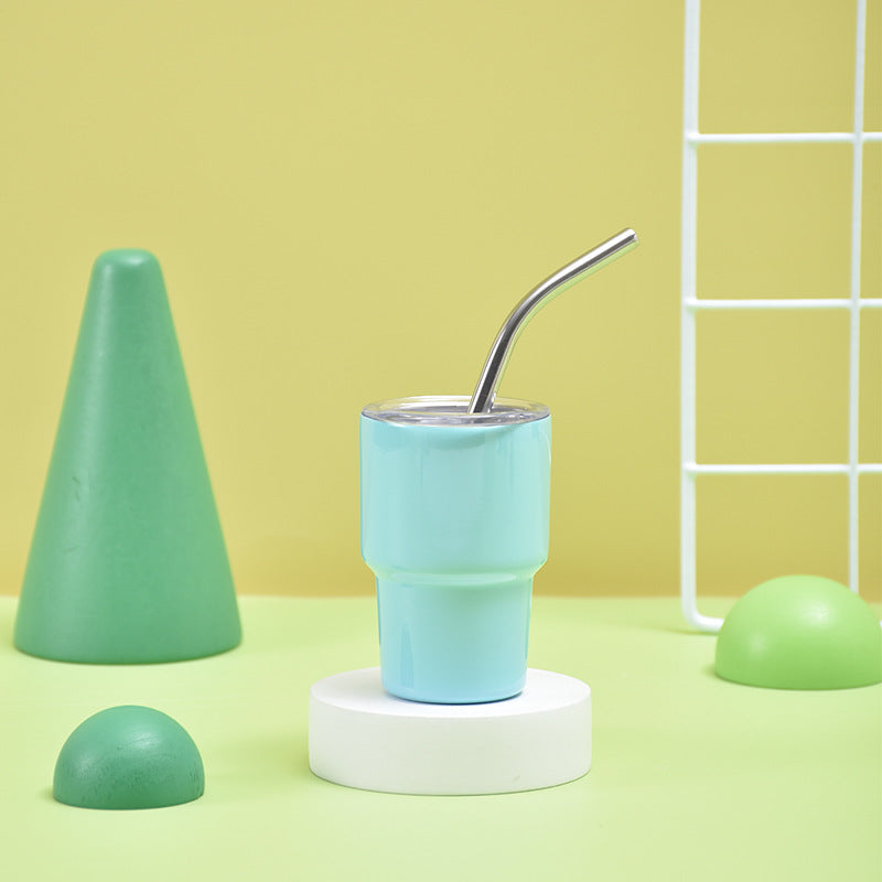 Unisex Insulated Drinking Cup with Stainless Steel Straw Bowlift