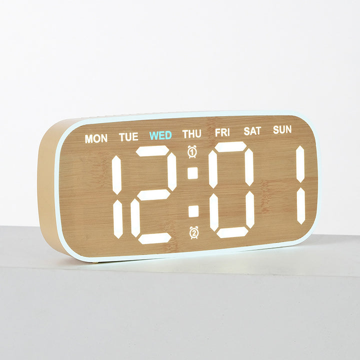 Digital Alarm Clock with Date and Day of the Week Display Bowlift