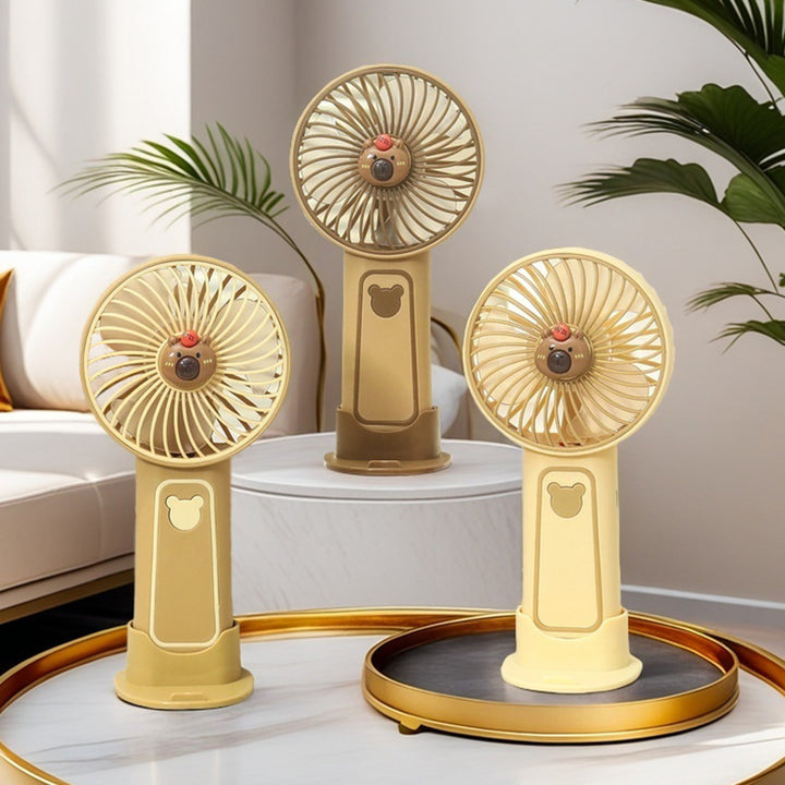 Women's Portable Mini Fan in Charming Bear Design Bowlift