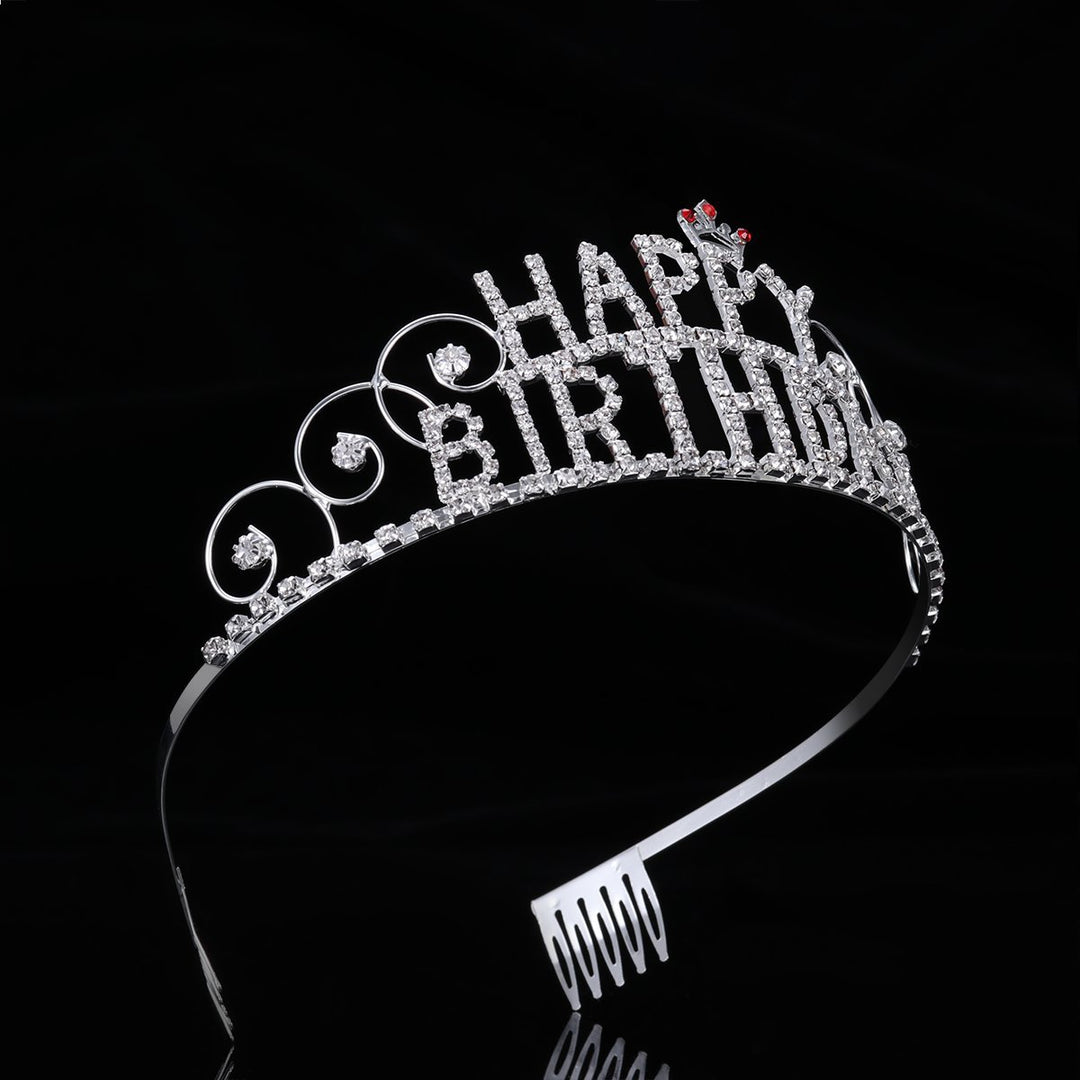 Women's Decorative Hair Crown with Birthday Inscription Bowlift