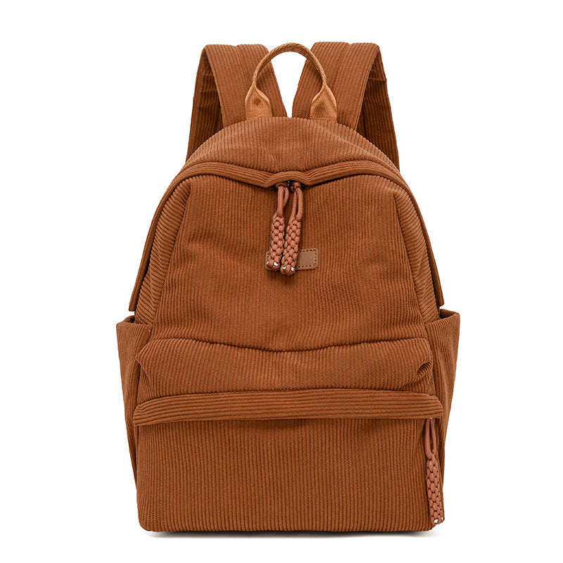 Stylish Corduroy Backpack Bowlift