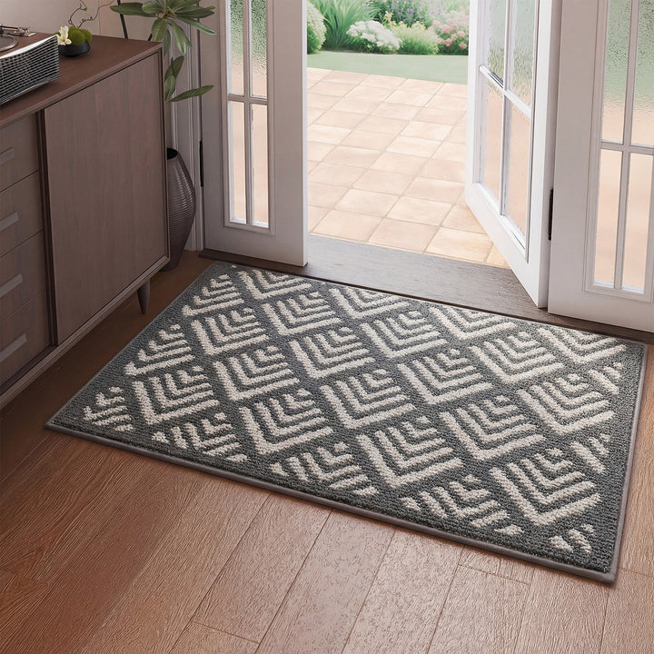 Textured Geometric Doormat Bowlift