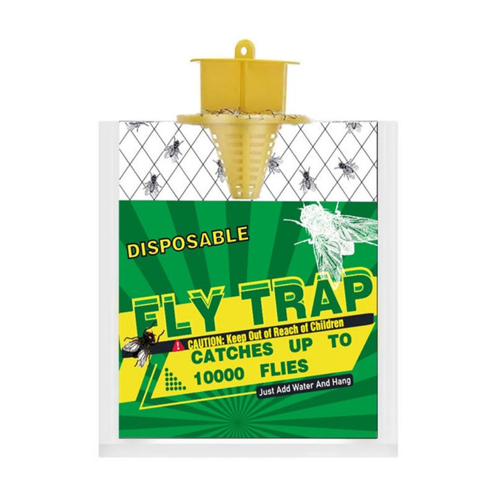 Disposable Hanging funnel fly trap with bait reservoir Bowlift