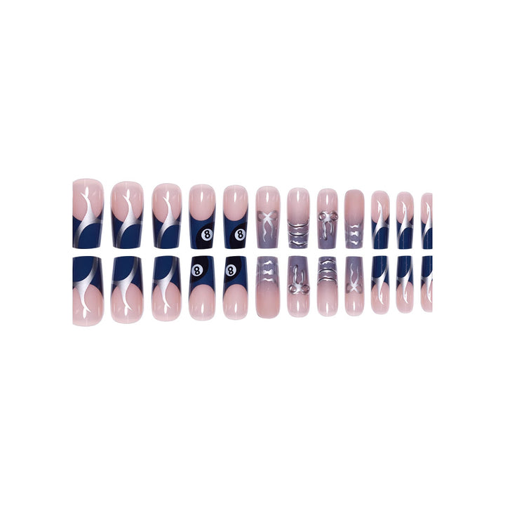 Artistic Patterned Press-On Nail Art Bowlift