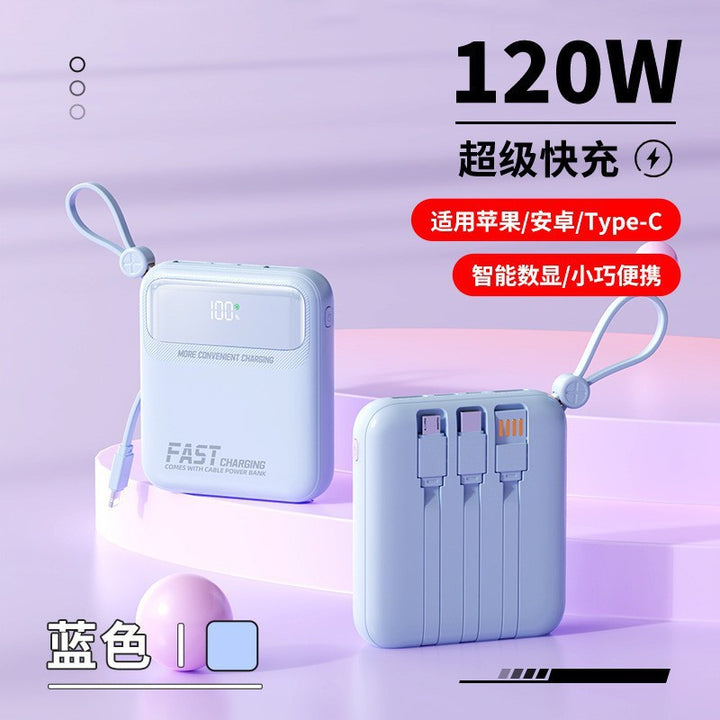 Portable power bank with integrated cables and multifunctional charging port Bowlift
