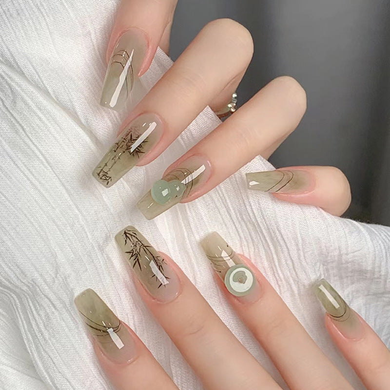 Artificial nails with modern geometric design Bowlift