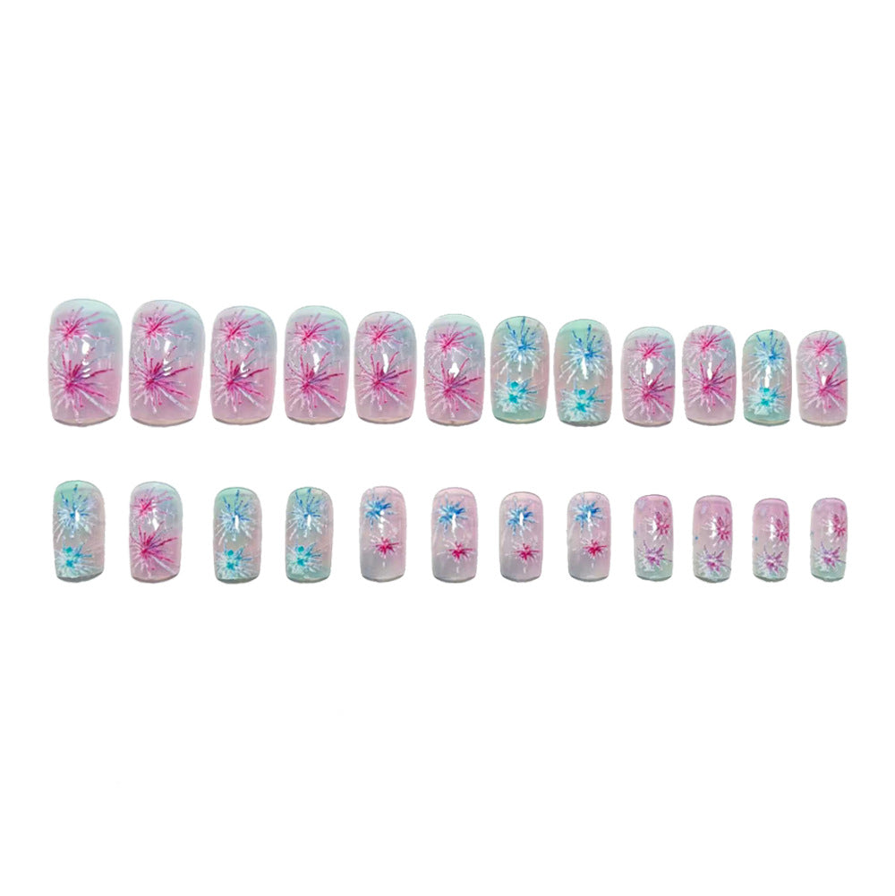Artificial nails with sparkling star design Bowlift