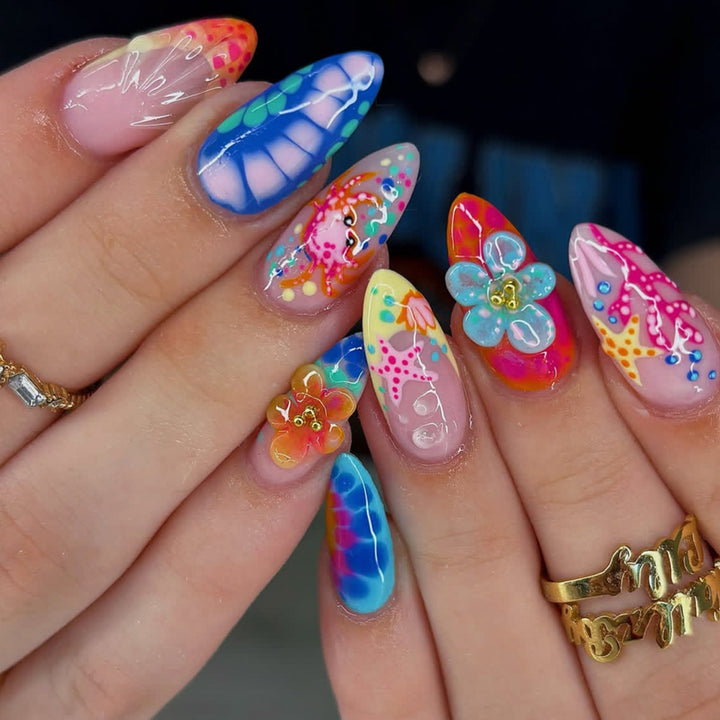 Colorful Artistic 3D Nail Art Extensions Bowlift