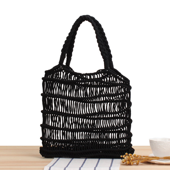 Fashionable Braided Tote Bag with Inner Pouch Bowlift