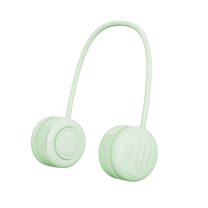Cooling hands-free dual-head wearable neck fan with flexible gooseneck and USB-C recharge Bowlift