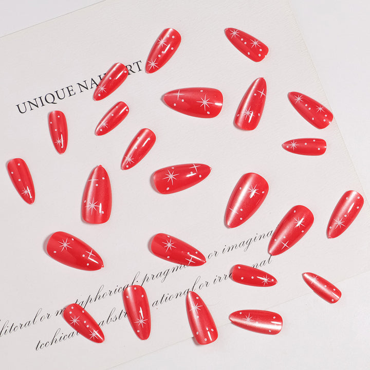 Glossy Stiletto-Shape Press-On Nail Set Bowlift