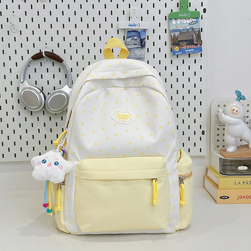 Playful Star Pattern School Backpack