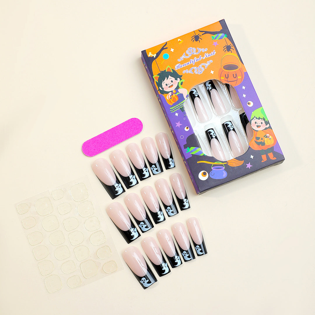 Creative Halloween Nail Art Set with Creepy Ghost Designs and Glittery Colors Bowlift