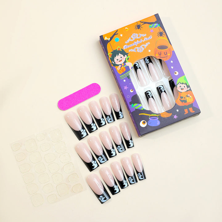 Creative Halloween Nail Art Set with Creepy Ghost Designs and Glittery Colors Bowlift