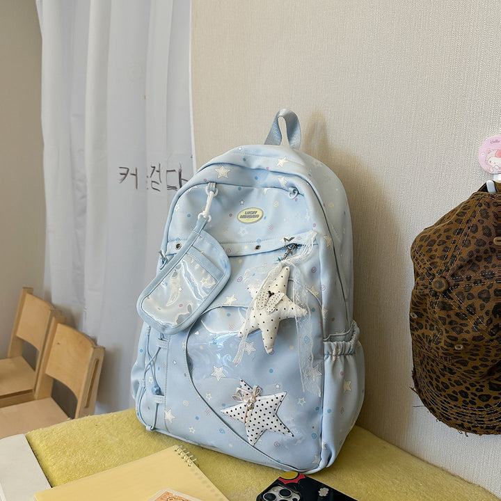 Heart-Appliqué Casual Backpack Bowlift