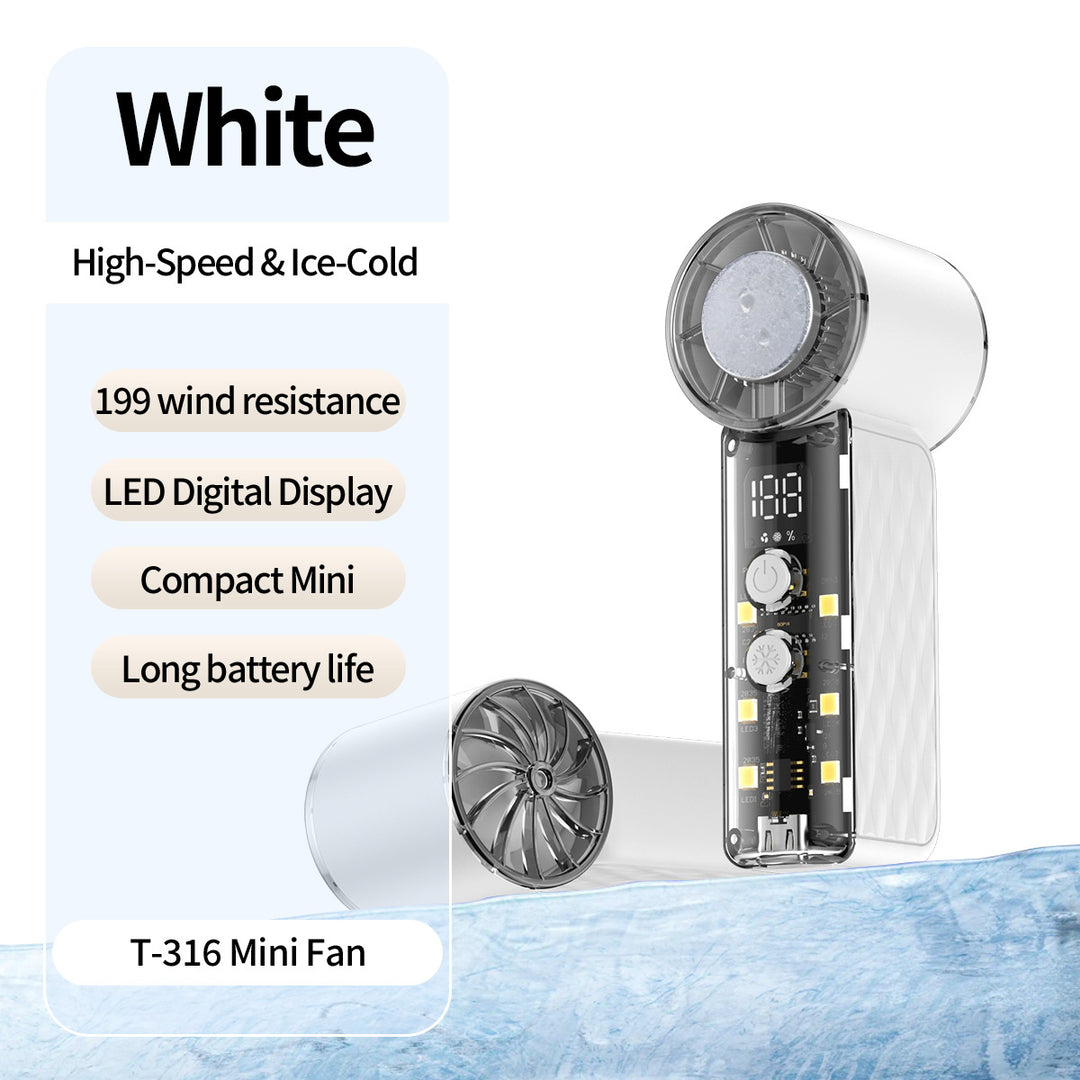 Women's nan compact rechargeable handheld cooling fan with LED real time display and multi-speed Bowlift