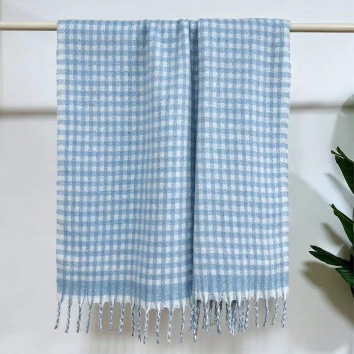 Checkered Fringe Scarf