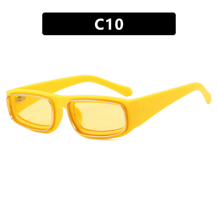 Ladies trendy rectangular sunglasses with elegant color play Bowlift
