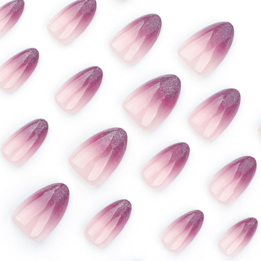 Shiny nail extensions with gentle ombre effect Bowlift