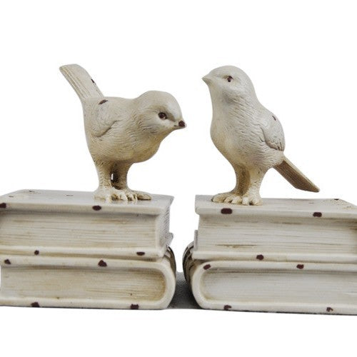 Decorative Bookends with Bird Figurines